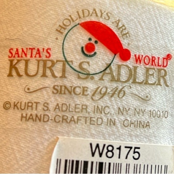 Vintage Kurt Adler porcelain holiday caroller in red velvet w/white fur trim-NWT - Picture 5 of 16